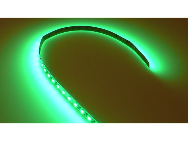 Constant current 60 LED/M RGB LED Strip displaying green